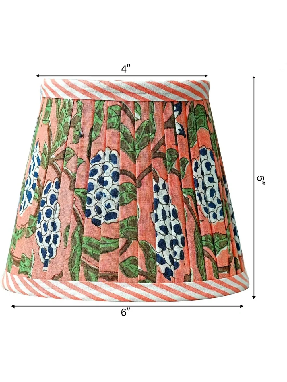 Ridhi Block Print Dark Salmon Lamp Shade 4